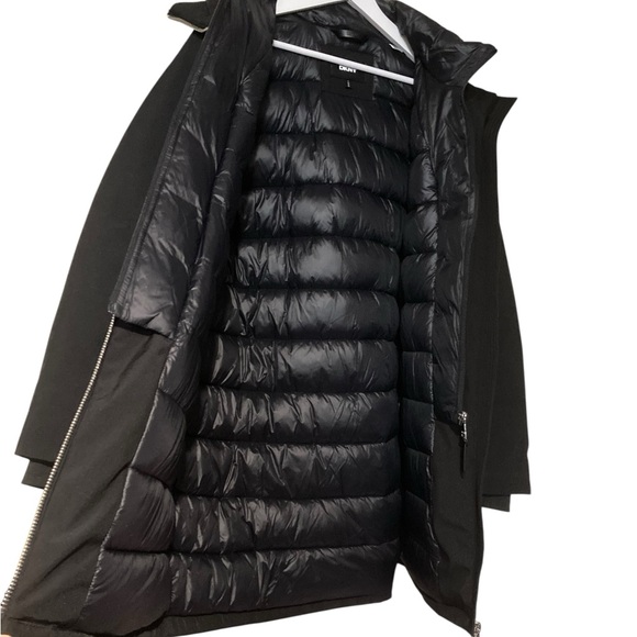 DKNY Hooded Bibbed Zip-Front Puffer Coat - Picture 11 of 16